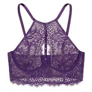 ✨ Victoria’s Secret ✨ NWT Very Sexy Purple Lace Unlined Plunge Bra Size 34D